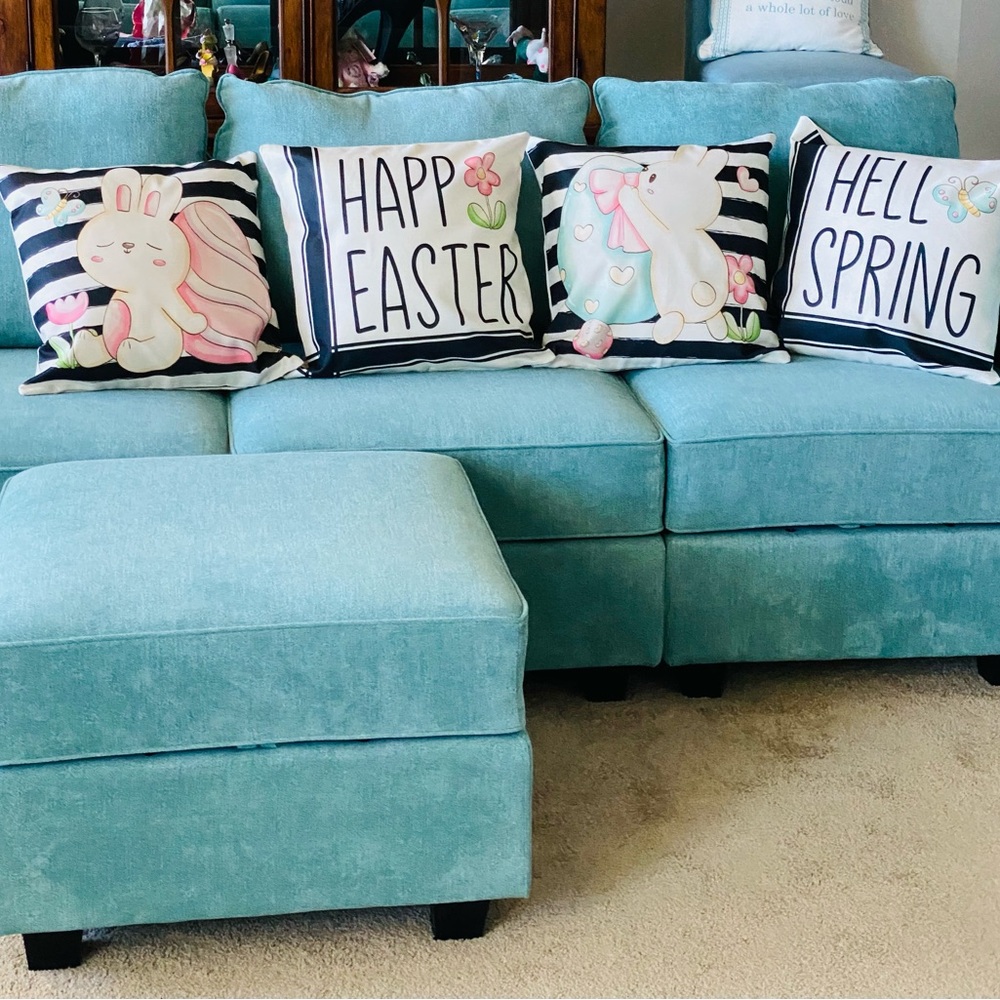 Easter/Spring Decorative Pillow Covers for 18” x 18” pillows. Set of 4.  NEW